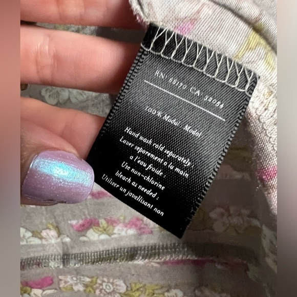 Deletta from Anthropologie Floral Striped Side Tie Top Small - Picture 5 of 8